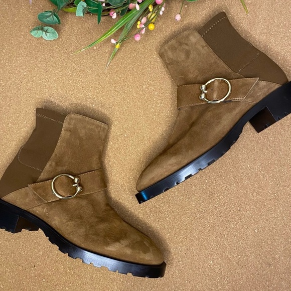 Stuart Weitzman Womens Suede and Neoprene Ankle boots Size 7 - Picture 4 of 16